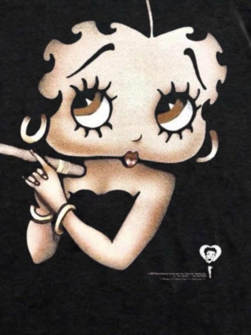 Betty Boop Graphic Short Sleeve Tee, betty smoking shirt - Picture 2 of 2
